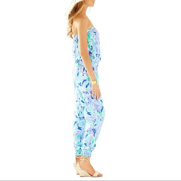 Lilly Pulitzer Emiko Jumpsuit One Piece Large Lillys Lilac - Picture 4 of 8